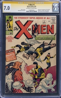 1963 Marvel Comics "X-Men" #1 (Signed by Stan Lee, First Appearance of the X Men and Magneto) - CGC 7.0 Off-White to White Pages